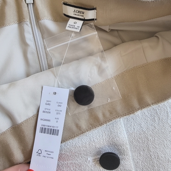 NWT J.Crew Collection mini skirt tuxedo inspired with silver tinsel - Picture 6 of 10